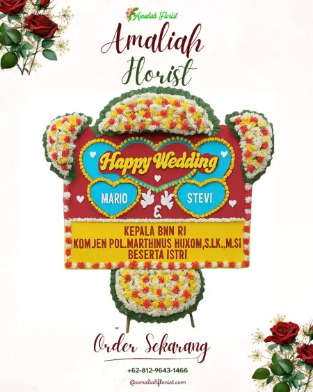 Papan Bunga Pernikahan Lembah Dino Asih Bojonggede
